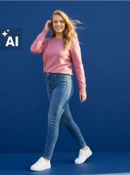 Jeansy mom fit Plus size - niebieski. Niebieskie jeansy damskie Sinsay, bez wzorów, z jeansu, plus size. Za 59.99 zł.