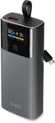Powerbank SBS 10000mAh PD 20W z wyświetlaczem LCD i wbudowanym kablem USB-C - szary. Szare powerbanki SBS Mobile. Za 141.94 zł.
