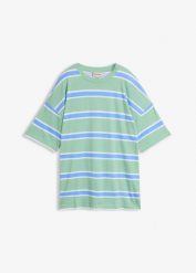 Pudełowy T-shirt z mieszanki bawełny z wiskozą. Czerwone t-shirty damskie bonprix, bez wzorów, z bawełny, bez kołnierzyka, bez ramiączek. Za 67.99 zł.
