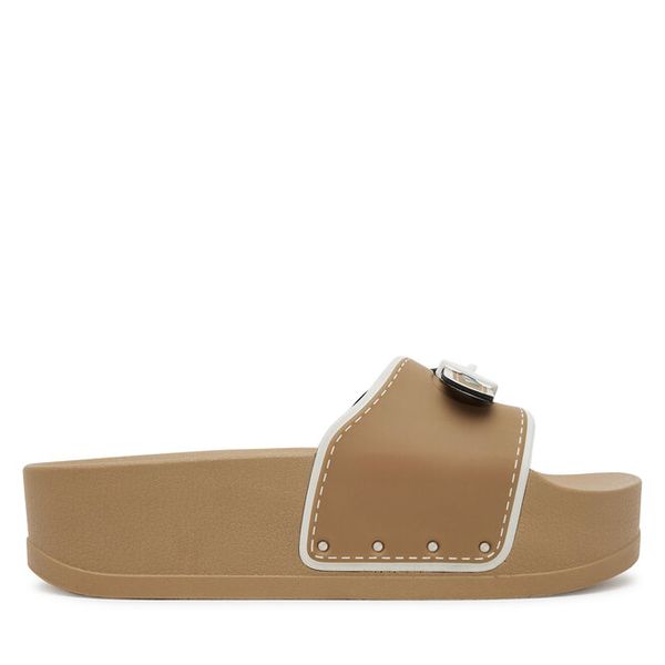 Klapki Scholl. Brązowe klapki damskie Scholl, bez wzorów, bez obcasa, bez zapięcia. Za 179.99 zł.