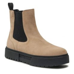 Sztyblety Jenny Fairy. Brązowe botki damskie Jenny Fairy, bez wzorów, bez obcasa, na płaskiej podeszwie, bez zapięcia. Za 169.99 zł.