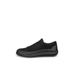 Sznurowane trampki damskie Ecco Soft Zero. Czarne trampki i tenisówki damskie ecco, bez wzorów, z materiału, bez zapięcia. Za 521.40 zł.