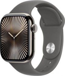 Smartwatch Apple Watch 10 GPS + Cellular 46mm Natural Titanium S/M Szary (MWY93ET/A). Szare zegarki smartwatch Apple, bez wzorów. Za 5,988.05 zł.