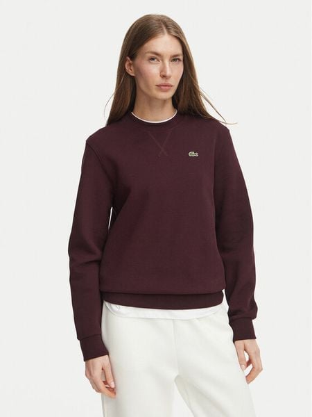 Lacoste Bluza SF5245 Bordowy Regular Fit. Czerwone bluzy damskie Lacoste, bez wzorów, z syntetyku, bez ramiączek, bez kaptura. Za 679.99 zł.