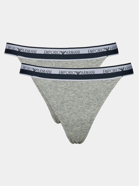 Emporio Armani Underwear Komplet stringów 164522 4R227 00948 Szary. Szare majtki damskie Emporio Armani Underwear, z bawełny. Za 119.99 zł.