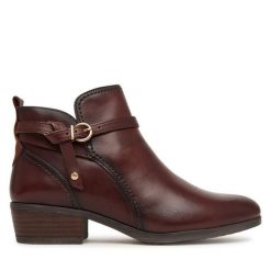Botki Pikolinos. Brązowe botki damskie Pikolinos, bez wzorów, bez obcasa, na słupku, bez zapięcia. Za 759.99 zł.