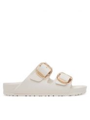 Birkenstock Klapki Arizona Big Buckle Eva 1029651 Biały. Białe klapki damskie Birkenstock, bez wzorów, z tworzywa sztucznego, bez obcasa, bez zapięcia. Za 269.99 zł.