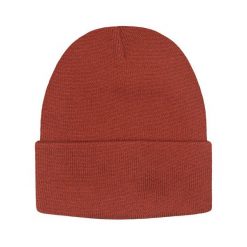 Jednokolorowa Czapka Zimowa Typu Beanie – Zimowa - Ceglana. Czapki męskie His Story, na jesień, bez wzorów. Za 40.00 zł.