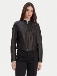 HUGO Kurtka skórzana Lasari 50555743 Czarny Regular Fit. Czarne kurtki damskie Hugo, m, bez wzorów, ze skóry, bez kaptura. Za 1,849.00 zł.