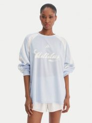 Adidas Bluzka House Of Tiro JY7639 Błękitny Loose Fit. Niebieskie bluzki damskie Adidas, s, bez wzorów, z syntetyku, bez kołnierzyka, bez ramiączek. Za 219.99 zł.