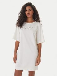 Emporio Armani Sukienka codzienna EW000618 AF20243 U1131 Biały Regular Fit. Białe sukienki damskie Emporio Armani, na co dzień, s, bez wzorów, z wiskozy, bez kołnierzyka, bez ramiączek, proste. Za 340.99 zł.