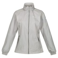 Kurtka Wodoodporna Damska Corinne IV. Szare kurtki sportowe damskie Regatta, na wiosnę, xl, bez wzorów, z materiału, bez ramiączek, z kapturem, trekkingowe. Za 220.99 zł.