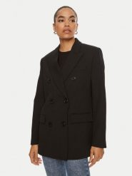 Pinko Marynarka Guinea 103695 A1XX Czarny Regular Fit. Czarne marynarki i żakiety damskie Pinko, bez wzorów, z syntetyku, bez kołnierzyka, bez ramiączek. Za 1,529.37 zł.