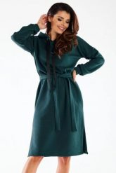 Bluzowa sukienka z kapturem bawełna premium zielona. Zielone sukienki damskie Infinite You, na co dzień, l, bez wzorów, z bawełny, bez kołnierzyka, bez ramiączek, maxi. Za 289.00 zł.