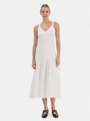 DKNY Sukienka letnia P5JNCD88 Écru Regular Fit. Sukienki damskie DKNY, na lato, m, bez wzorów, ze lnu, bez kołnierzyka, bez ramiączek. Za 649.99 zł.