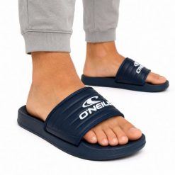 Klapki męskie sportowe O'NEILL KELSO SLIDER MEN LOW. Niebieskie klapki męskie O'Neill, bez wzorów, z materiału, bez zapięcia. Za 65.00 zł.