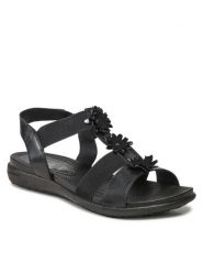 Go Soft Sandały WI16-5702-01 Czarny. Czarne sandały damskie GO SOFT, bez wzorów, ze skóry, bez obcasa, na płaskiej podeszwie, bez zapięcia. Za 169.99 zł.