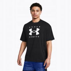 T-Shirt Męski Sportowy Under Armour Camo Chest Stripe. Czarne koszulki sportowe męskie Under Armour, m, bez wzorów, bez ramiączek, do biegania. Za 129.99 zł.