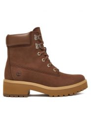 Timberland Trzewiki Carnaby TB0A2CT5EM51 Brązowy. Brązowe botki damskie Timberland, bez wzorów, z nubiku, bez obcasa, na płaskiej podeszwie, bez zapięcia. Za 749.99 zł.