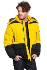 LEE MID PUFFER JACKET LEMON ZEST L87YUNMM 112122980. Płaszcze męskie Lee, na zimę, l, bez wzorów, bez kołnierzyka, bez kaptura. Za 309.99 zł.