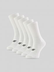 4F Skarpetki długie (5-pack) męskie - białe 39-42. Białe skarpety męskie 4F, bez wzorów, z bawełny. Za 69.99 zł.