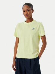 Tommy Hilfiger T-Shirt Logo Embroidery WW0WW48699 Żółty jasny Regular Fit. Żółte t-shirty damskie Tommy Hilfiger, m, bez wzorów, z bawełny, bez kołnierzyka, bez ramiączek. Za 169.99 zł.