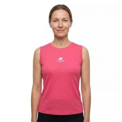 Damski podkoszulek sportowy Merino. Czerwone koszulki sportowe damskie FJORK MERINO, bez wzorów, z wełny, bez ramiączek, do jazdy konnej. Za 359.00 zł.