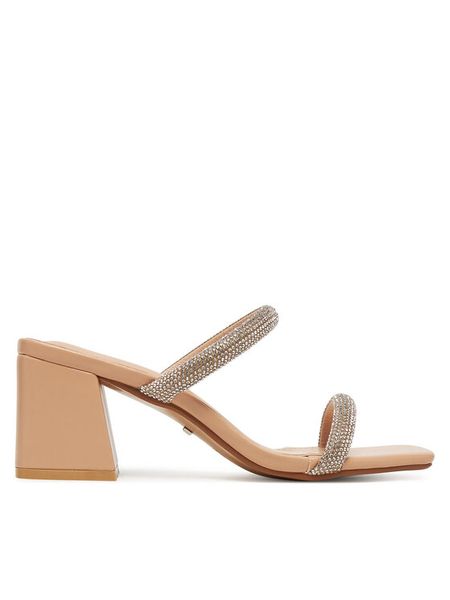 DeeZee Klapki R66-1 Beżowy. Brązowe klapki damskie DeeZee, bez wzorów, ze skóry, bez obcasa, bez zapięcia. Za 129.99 zł.