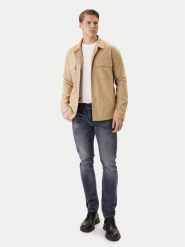 HUGO Koszula Epoldo 50545383 Beżowy Oversize. Brązowe koszule męskie Hugo, m, bez wzorów, z bawełny, bez kołnierzyka, bez ramiączek. Za 629.99 zł.