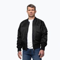 Kurtka męska Pitbull Akron MA1 Flight. Czarne kurtki męskie PITBULL, l, bez wzorów, z materiału, bez kaptura. Za 319.99 zł.