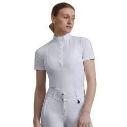 Koszula jeździecka damska Premier Equine Famosa. Białe koszule damskie PREMIER EQUINE, l, bez wzorów, eleganckie, bez kołnierzyka, bez ramiączek. Za 348.00 zł.