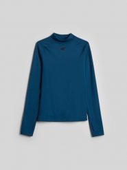 4F Bielizna termiczna ocieplana (góra) damska - turkusowa XL. Niebieskia bielizna sportowa damska 4F, xl, bez wzorów, z materiału. Za 129.99 zł.