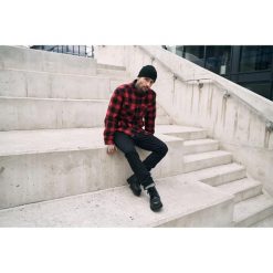 Koszula w kratę z długim rękawem Brandit. Czarne koszule męskie Brandit, s, bez wzorów, sportowe, bez kołnierzyka, bez ramiączek. Za 260.50 zł.