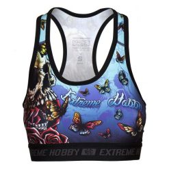 Stanik sportowy fitness siłownia MMA EXTREME HOBBY SKULL 2. Niebieskie bielizna sportowa damska EXTREME HOBBY, xl, bez wzorów, z elastanu. Za 129.00 zł.