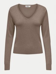 ONLY Sweter Venice 15333990 Brązowy Regular Fit. Brązowe swetry nierozpinane damskie ONLY, m, bez wzorów, z wiskozy, bez kołnierzyka, bez ramiączek. Za 59.99 zł.