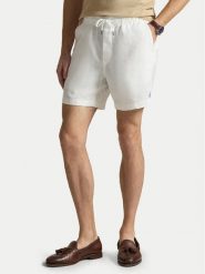 Polo Ralph Lauren Szorty materiałowe 710P08205501 Biały Regular Fit. Białe szorty męskie Polo Ralph Lauren, bez wzorów, ze lnu. Za 623.99 zł.