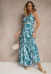 Niebieska Wiskozowa Sukienka o Rozkloszowanym Kroju na Cienkich Ramiączkach Sepalina. Niebieskie sukienki damskie Renee, na co dzień, na lato, l, bez wzorów, z wiskozy, eleganckie, bez kołnierzyka, bez ramiączek, maxi, kopertowe. Za 54.99 zł.