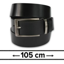 Pasek do Spodni, Czarny 105 cm, Skórzany, Elegancki, Męski, Możliwość Skrócenia -ZET. Czarne paski męskie Zet, ze skóry, eleganckie. Za 89.00 zł.