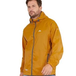 Kurtka Wodoodporna Unisex Dla Dorosłych Qikpac. Brązowe kurtki męskie Trespass, m, bez wzorów, z materiału, bez ramiączek, z kapturem, trekkingowe. Za 164.99 zł.