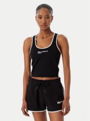 Karl Lagerfeld Jeans Top B2W17087 Czarny Slim Fit. Czarne topy damskie Karl Lagerfeld Jeans, xs, bez wzorów, z jeansu, bez kołnierzyka, bez ramiączek. Za 206.99 zł.