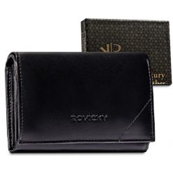 Portfel skórzany Rovicky R-RD-38-GCL Black czarny. Czarne portfele damskie ROVICKY, ze skóry. Za 75.99 zł.