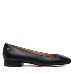 Baleriny LAUREN RALPH LAUREN. Czarne balerinki damskie Lauren Ralph Lauren, bez wzorów, bez obcasa, bez zapięcia. Za 399.99 zł.
