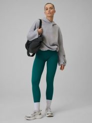 4F Legginsy treningowe bezszwowe damskie - turkusowe M/L. Niebieskie legginsy damskie 4F, l, bez wzorów, z dzianiny, z podwyższonym stanem, długie. Za 119.99 zł.