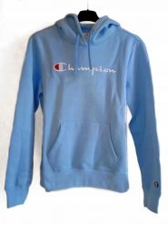 Bluza na co dzień damska CHAMPION z kapturem. Niebieskie bluzy damskie Champion, xl, bez wzorów, z bawełny, klasyczne, bez ramiączek, z kapturem. Za 259.00 zł.