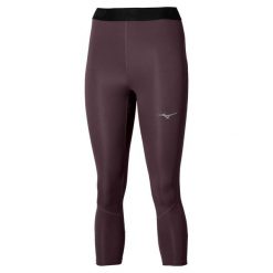 Damskie legginsy 3/4 Mizuno Core Impulse. Fioletowe legginsy damskie Mizuno, z aplikacjami, z materiału. Za 217.00 zł.