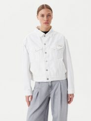 Calvin Klein Jeans Kurtka jeansowa J20J225181 Biały Boxy Fit. Białe kurtki damskie Calvin Klein Jeans, xl, bez wzorów, z bawełny, bez kaptura. Za 309.99 zł.