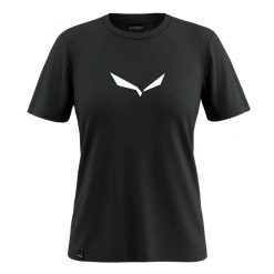 T-shirt damski Salewa Solid Dry. Czarne t-shirty damskie Salewa, l, bez wzorów, z bawełny, klasyczne, bez kołnierzyka, bez ramiączek. Za 154.20 zł.
