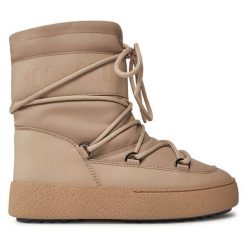 Śniegowce Moon Boot. Brązowe śniegowce damskie Moon Boot, bez zapięcia. Za 1,329.00 zł.