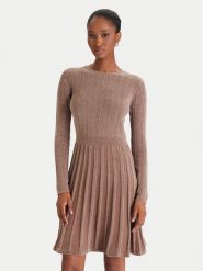 Guess Sukienka dzianinowa W5BK79 Z3902 Beżowy Regular Fit. Brązowe sukienki damskie Guess, xxl, z aplikacjami, z dzianiny, bez kołnierzyka, bez ramiączek. Za 369.99 zł.