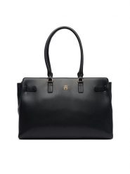 Tommy Hilfiger Torebka AW0AW19069 Czarny. Czarne shopperki damskie Tommy Hilfiger, bez wzorów, ze skóry, bez dodatków. Za 649.99 zł.